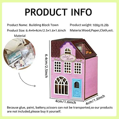 Mini 3D Wooden Doll House Craft Model with LED,DIY Miniature and Furniture Dollhouse Kit,Creative Room Idea for Valentine's Day Birthday Gift (Ava's Workshop) - Image 7