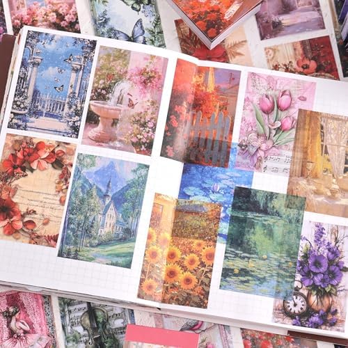 6 Sets 300 Pcs Washi Stickers Set Colorful Dreams Sticker Book for Journaling, DIY Decorative Paper Sticker Decals for Bullet Journal Art Scrapbooking Diary Card Craft Gift Album Notebook Stationery - Image 6