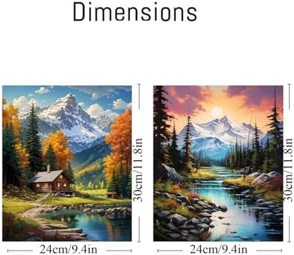 NEGEKFKX 2 Pack Mountain Paint by Numbers Kit for Adults Beginner with Framed,Easy Adult Paint by Number Kits on Canvas DIY Painting for Beginners Art by Numbers for Home Wall Decor 10x12 Inch - Image 4
