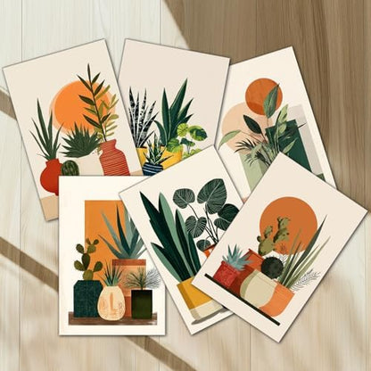 Tropical Plants Park Art 6 Packs Paint by Number Kits for Adults Beginners,Green Succulent Plants Paint by Number,Cactus Botanical DIY Oil Paintings on Canvas Frameless Home Wall Decor 8 x11.8 inch - Image 4