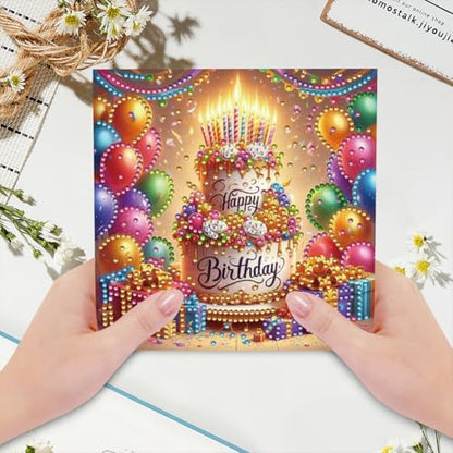 LAKEQUILL 6Pcs 5D DIY Birthday Themed Diamond Art Greeting Card Kit with Envelopes - for Adults & Craft Beginners, Great for Birthday Cheers & Congrats Wishes, Premium Handmade Gift & Party Favor - Image 6