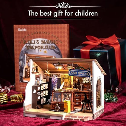 Rolife DIY Miniature House Kit Magic House, Tiny House Kit for Adult to Build, Mini House Making Kit with Furniture, Halloween for Family and Friend (Kiki's Magic Emporium) - Image 5