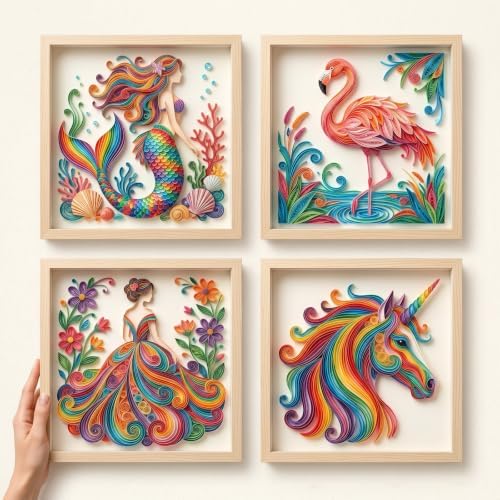 Giloaou 1440pcs 36 Colors Quilling Strips Set, 3mm Width 21.3in Length Strips Paper, Japanese TANT Paper Quilling Kit for Adults DIY Craft - Image 7