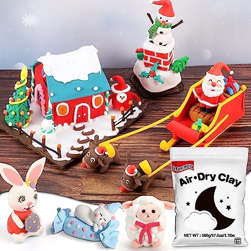 ifergoo 500g White Air Dry Clay, 1.1LBS DIY Creative Modeling Clay for Kids - Image 6
