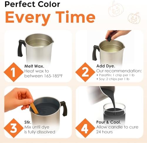 Halloween Candle Dye Chips, Soy & Paraffin Candle Making, 5 Colors - Image 3
