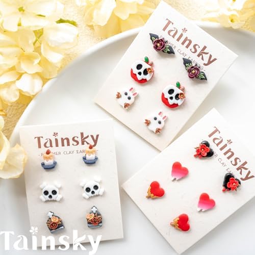 Tainsky Halloween Polymer Clay Cutters, 22 Shapes Halloween Studs Clay Earrings Cutters (Studs-B) - Image 5