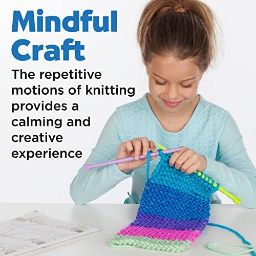 Creativity for Kids Learn to Knit Pocket Scarf - DIY Knitting Kit for Beginners, Kids Craft Kit - Image 5