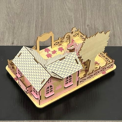 Log Cabin 3D Wooden House Puzzle,DIY Mini Building Model Kit，007 - Image 6