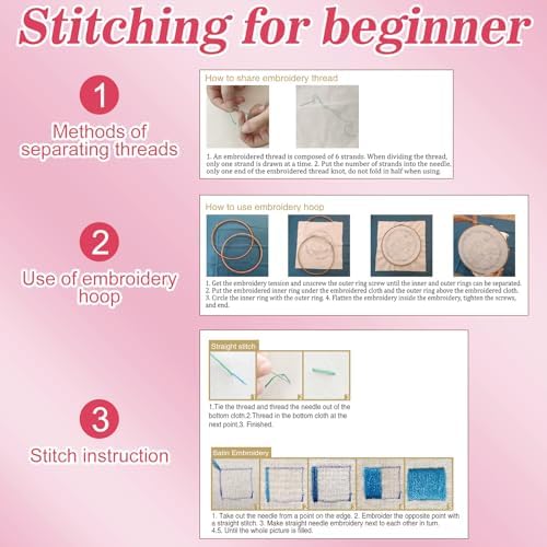 Mindsoft 3 Set Needlepoint Kit for Beginners with Hoop,Axolotl - Image 6