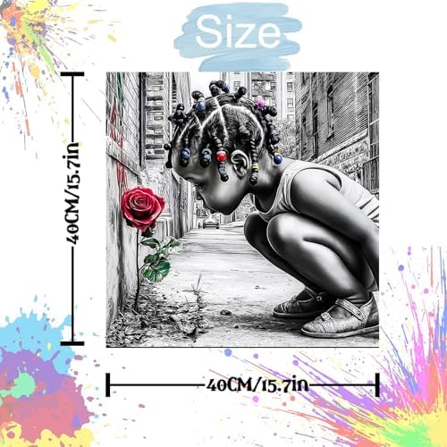 Jiqinsiye Girl Adults Paint by Number Kits,Flowers Painting by Number Kits on Canvas,Large Color by Numbers Adult Watercolor Gifts for Friends Wall Decor - Image 3