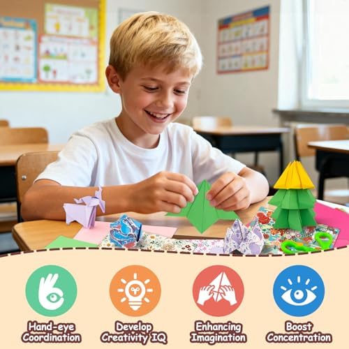hapray Japanese Origami Paper Kit, 500 Colored Paper 6x6 for Kids Ages 5-12 - Image 5