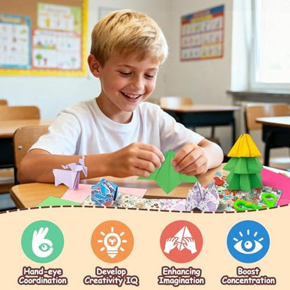 hapray Japanese Origami Paper Kit, 500 Colored Paper 6x6 for Kids Ages 5-12 - Image 5