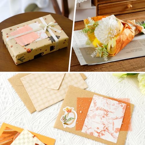 50 Sheets Orange Scrapbook Paper Textured Mesh Fabric Assorted - Image 7