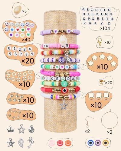 BestNow Clay Beads Bracelet Making Kit 5000 Pcs Friendship Bracelet Kits Flat Beads for Jewelry Making Polymer Heishi Beads Set for Bracelet Necklace DIY Crafts Gift for Girls Ages 6-12 - Image 2