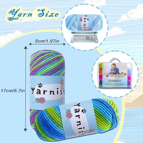 Yarniss 100% Acrylic Crochet Yarn Kit, 1760 Yards Medium Worsted Yarn - Image 6
