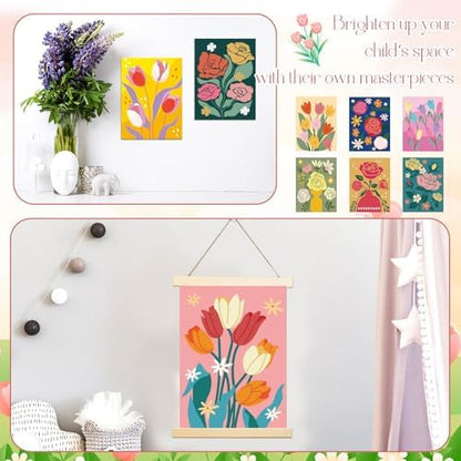 Gueevin 10 Pack Paint by Numbers Kit for Adults Flowers Paint by Number DIY Acrylic Painting Canvas Without Frame, Brushes Simple Oil Painting for Home Wall Decor Gifts 12 x 16 Inch(Bloom Style) - Image 5