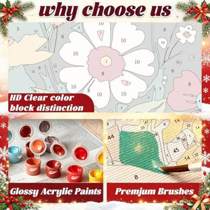 ICYANART Christmas Paint by Numbers Kit for Adults Beginner 16x20Inch - Image 5