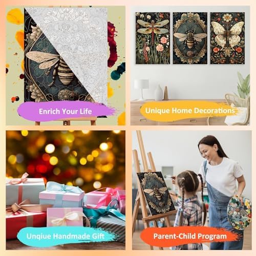 3 Pack Framed Paint by Numbers for Adult with Wooden Easel 8x12 inch - Image 7