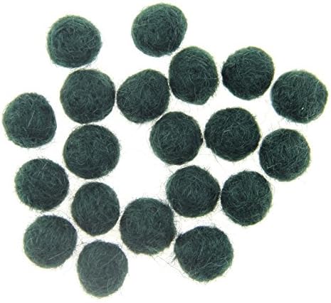 Needle Felt Balls Pure Wool Beads Dry Felted Balls 15mm Handmade DIY Crafts 20pcs (Dark Green) - Image 3