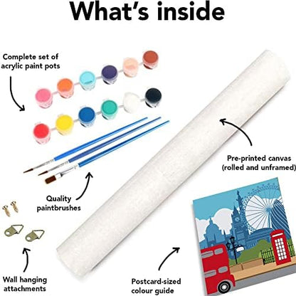cupmod 6 Packs Paint by Number Kits for Adults Beginners,City Travel Easy Acrylic Kits,Oil Painting Art on Canvas Without Frame Home Wall Decor 7.8x11.8inch (MT11189-MT11194) - Image 7