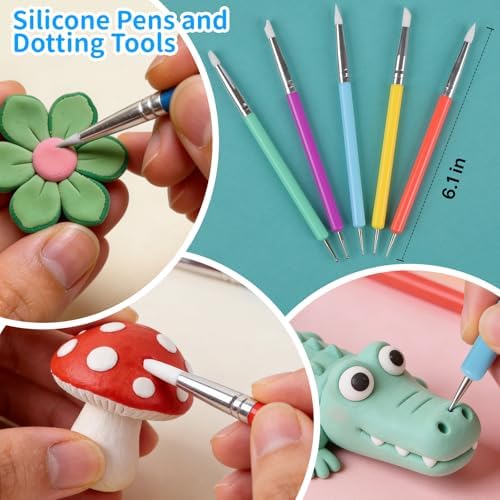 Acantha 27PCS Double-Ended Clay Tools Set, Colorful Sculpting Tools for Pottery, Polymer & Air Dry Clay, Ceramic Modeling Kit for Adults Kids Beginners - Image 5