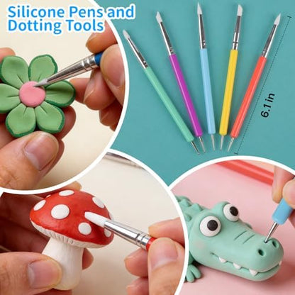 Acantha 27PCS Double-Ended Clay Tools Set, Colorful Sculpting Tools for Pottery, Polymer & Air Dry Clay, Ceramic Modeling Kit for Adults Kids Beginners - Image 5