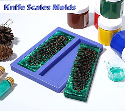 Kamehame Silicone Knife Scale Mold, Casting Resin Knife Handle Scales Mold, DIY Craft Making Supplies, Double Cavity - Image 7