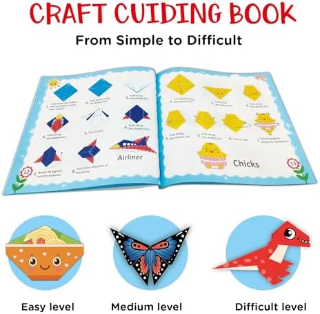 Xuoent Origami Kit for Kids, 100 Sheets Paper Crafts Kits, Ages 5-12+ - Image 3