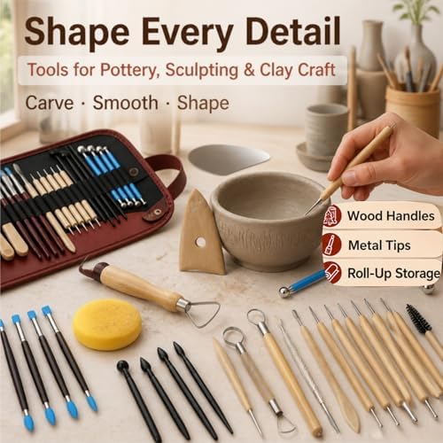 43 Pcs Clay Sculpting Tools Set, Pottery Tools Kit - Image 5