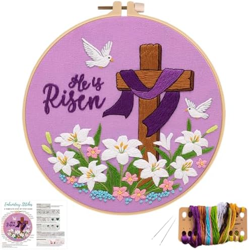 Nuberlic Lily Pattern Embroidery Kits for Beginner Adults by Nuberlic