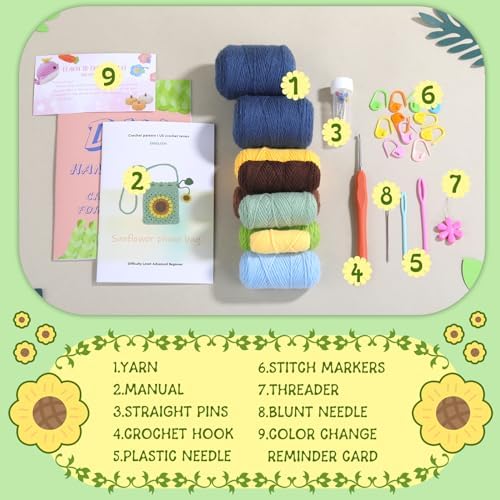 Pnytty Crochet Kit for Beginners, Crochet Starter Kit for Bag DIY Making - Image 2