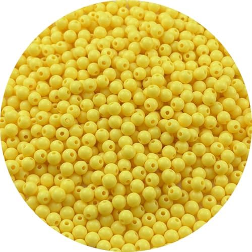 700pcs Acrylic Round Beads for Crafts 6mm Resin Candy Color Spacer Beads with Hole for Jewelry Making Sewing Crafts Decoration Necklaces Bracelets Earrings Supplies(Yellow) by Unknown