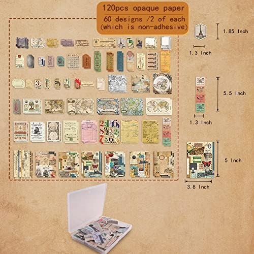 200Pcs Vintage Scrapbook Stickers, Aesthetic Junk Journal Stamping Supplies Kit, Scrapbooking Ephemera Washi Paper for Bullet Journaling Planners Diary Collage - Image 3
