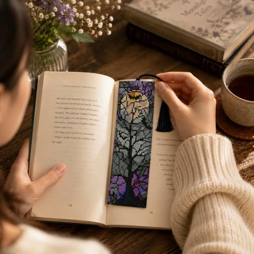 NEGEKFKX 5 Pcs Halloween Cross Stitch Bookmark Kit for Adult Beginners - Image 4
