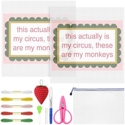 XunYee Needlepoint Canvas Kit, This Actually is My Circus These are My Monkeys by XunYee