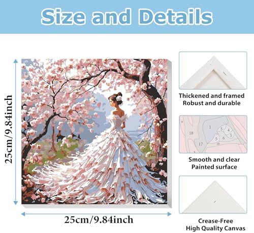 Woman Paint by Numbers Kit for Adults Beginner, Paint by Numbers 10x10 Inch - Image 3