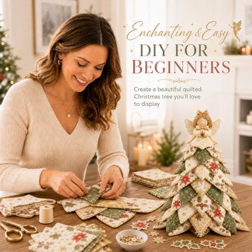 DIY Quilted Fabric Christmas Tree Kit, Arts and Crafts for Adults, (Angel) - Image 6