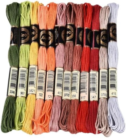 12 Skeins 105 Yards Multi Color Cross Stitch Thread for Bracelets by CABODYALS