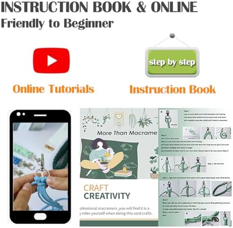 Ewparts Macrame Keychain Kit to Make 8 Keychain with Instruction Book - Image 3