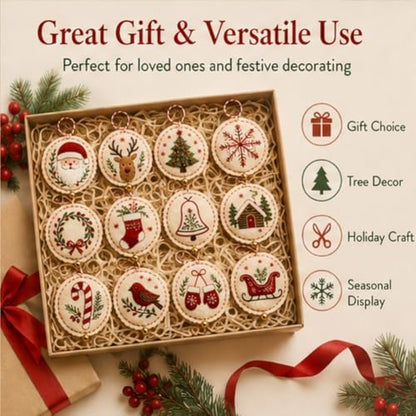 DIY Felt Christmas Ornament Kit,Hand Embroidery Christmas Ornaments kit - Image 7