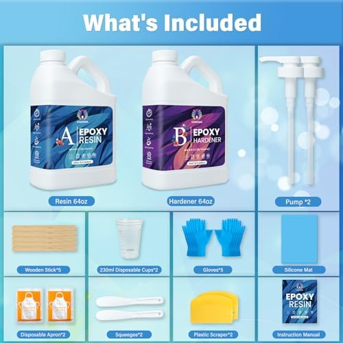 Vivresina Epoxy Resin Kit 1 Gallon, Resina Epoxica with Pump for Crafts - Image 6
