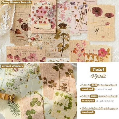 120 Pcs Floral Textured Scrapbook Paper, Embossed Rice Paper for Decoupage - Image 4
