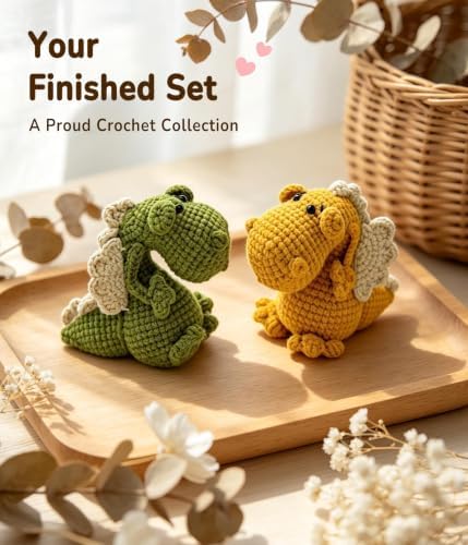 PAITIN Crochet Kit for Beginners Adults, Complete DIY Craft Yarn Kit with Step-by-Step Video Tutorials, Easy Handmade Art Projects Home Decor (Dragon) - Image 2