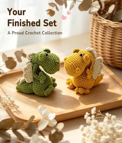 PAITIN Crochet Kit for Beginners Adults, Complete DIY Craft Yarn Kit with Step-by-Step Video Tutorials, Easy Handmade Art Projects Home Decor (Dragon) - Image 2