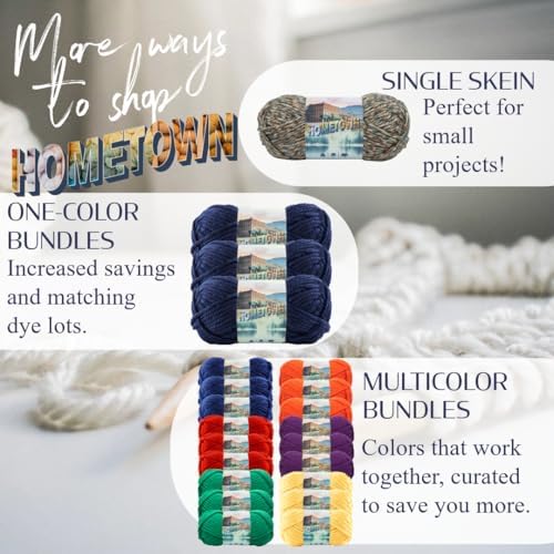 Lion Brand Yarn Hometown Yarn, Super-Bulky Yarn for Knitting, Crocheting, and Crafting, 3 Pack, Houston Cream - Image 6