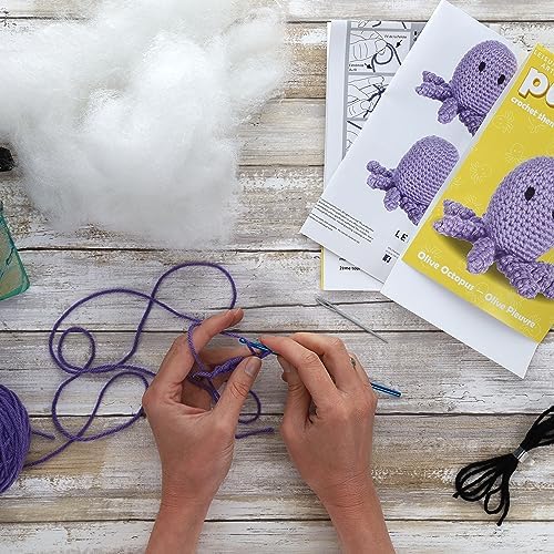 LEISURE ARTS - Crochet Kit, Pudgies Olive The Octopus, 3", Crochet Kit for Beginners, Complete Kit, Animal Kits, Animal DIY Amigurumi Kits - Image 3