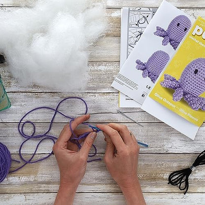 LEISURE ARTS - Crochet Kit, Pudgies Olive The Octopus, 3", Crochet Kit for Beginners, Complete Kit, Animal Kits, Animal DIY Amigurumi Kits - Image 3