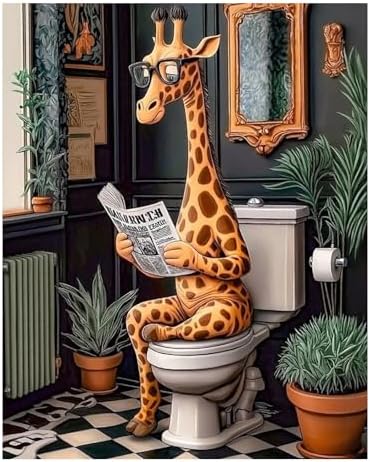Reivworl Giraffe Paint by Numbers Kit for Adults Beginner 16×20 inch by Reivworl