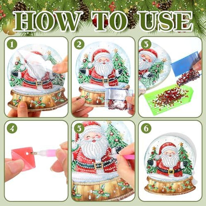 Fullhawl 30 Pcs Diamond Art Painting Christmas Cards with Envelopes Snowman Christmas tree Craft Christmas Diamond Art Painting Greeting Cards DIY Christmas Card Making Kits for Adults Gifts - Image 4