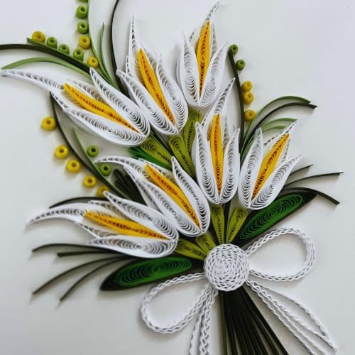 Quilling Cards, handmade card, quilled cards with Dedicated Paper, quilling birthday cards for women or all occasions: Mother's day, Greeting card, Birthday... (Lily) - Image 2